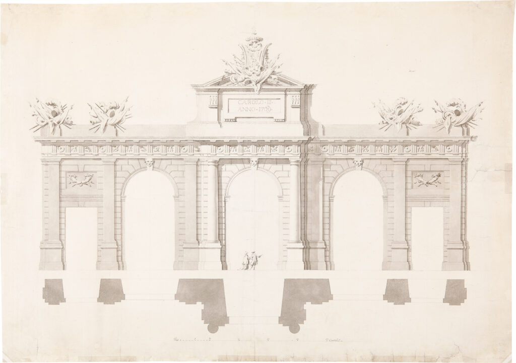 Francisco Sabatini. Proyecto para la Puerta de Alcalá. Tercera alternativa, 1769 Dibujo de Francisco Sabatini. Proyecto para la Puerta de Alcalá. Tercera alternativa, 1769